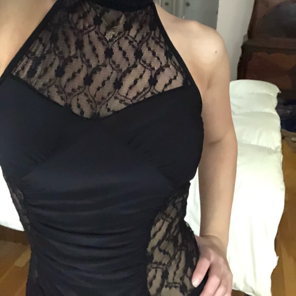 Sexy black lace halter top